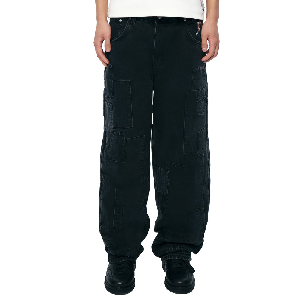 "blossom v2" patchwork Denim black