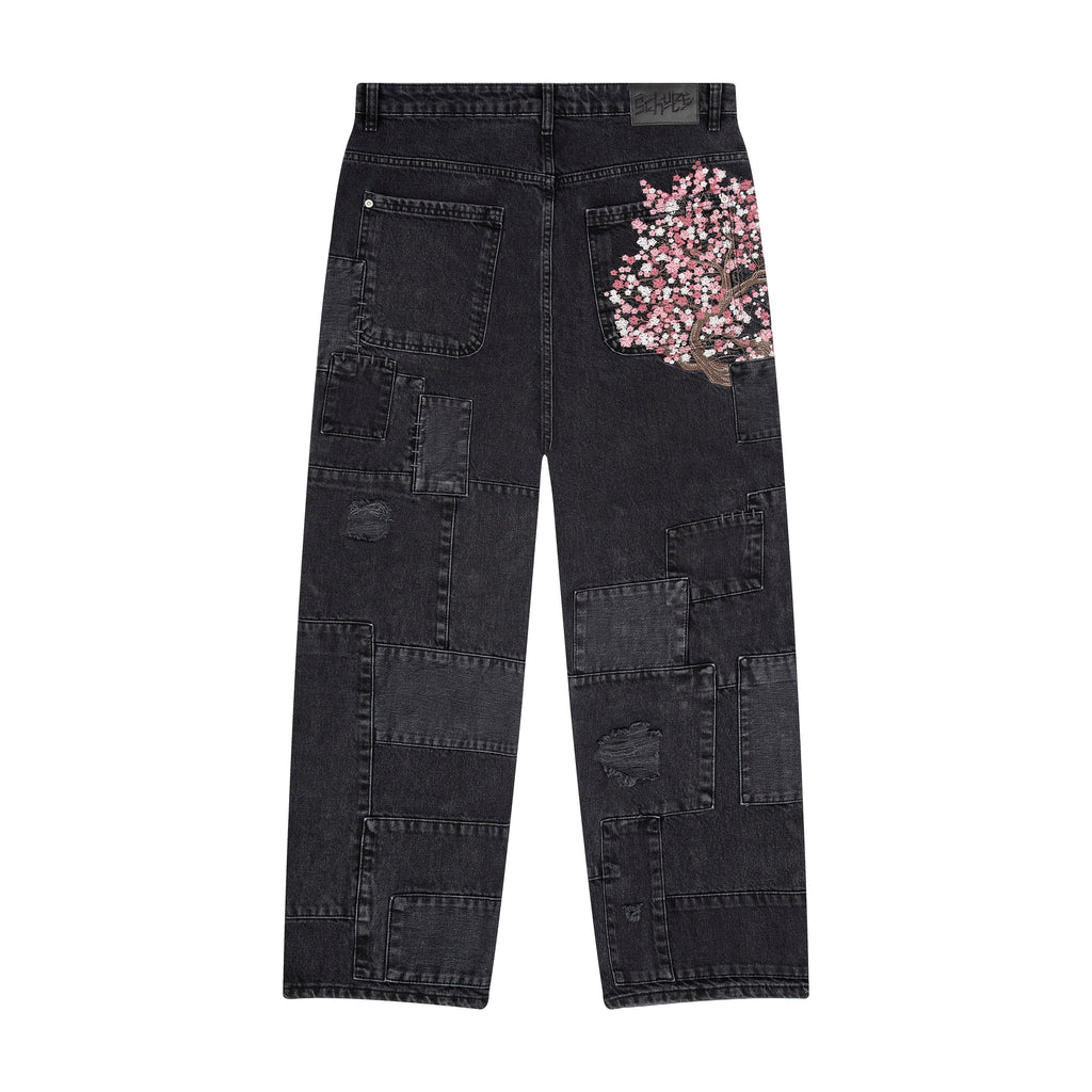 "blossom v2" patchwork Denim black
