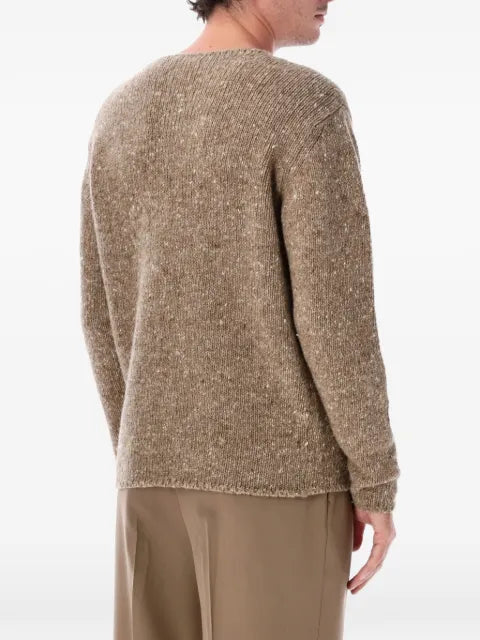 Auralee flecked boat-neck sweater