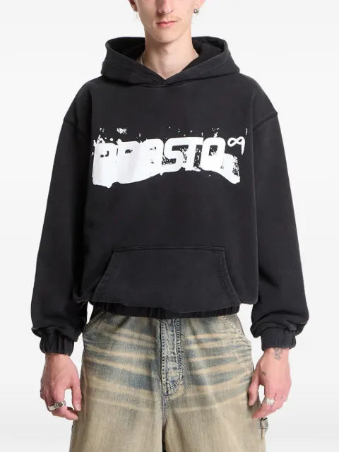 PROSTO Splash Washed logo-print hoodie