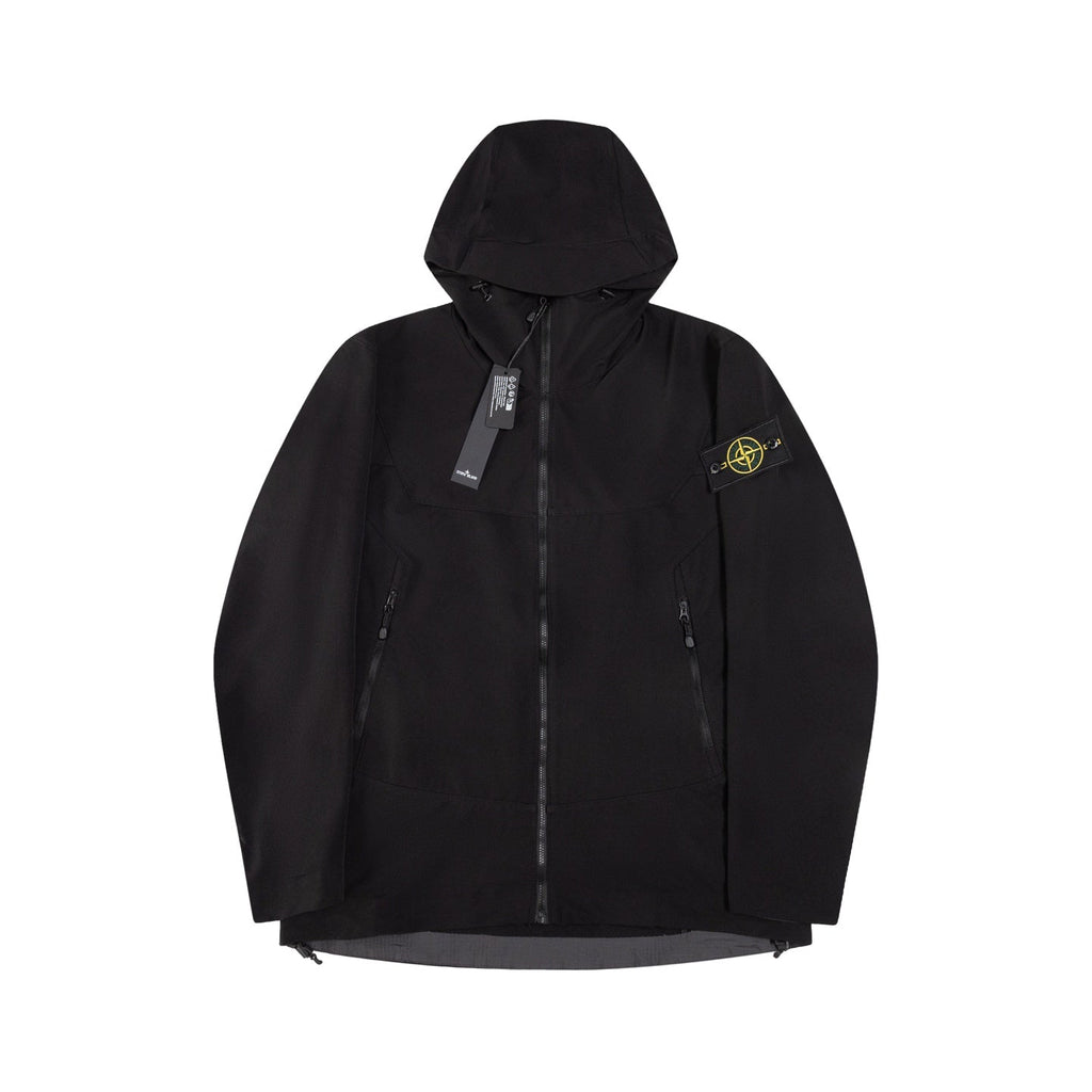 Stone Island Hooded Soft-Shell Jacket with Zip Pockets and Compass Badge