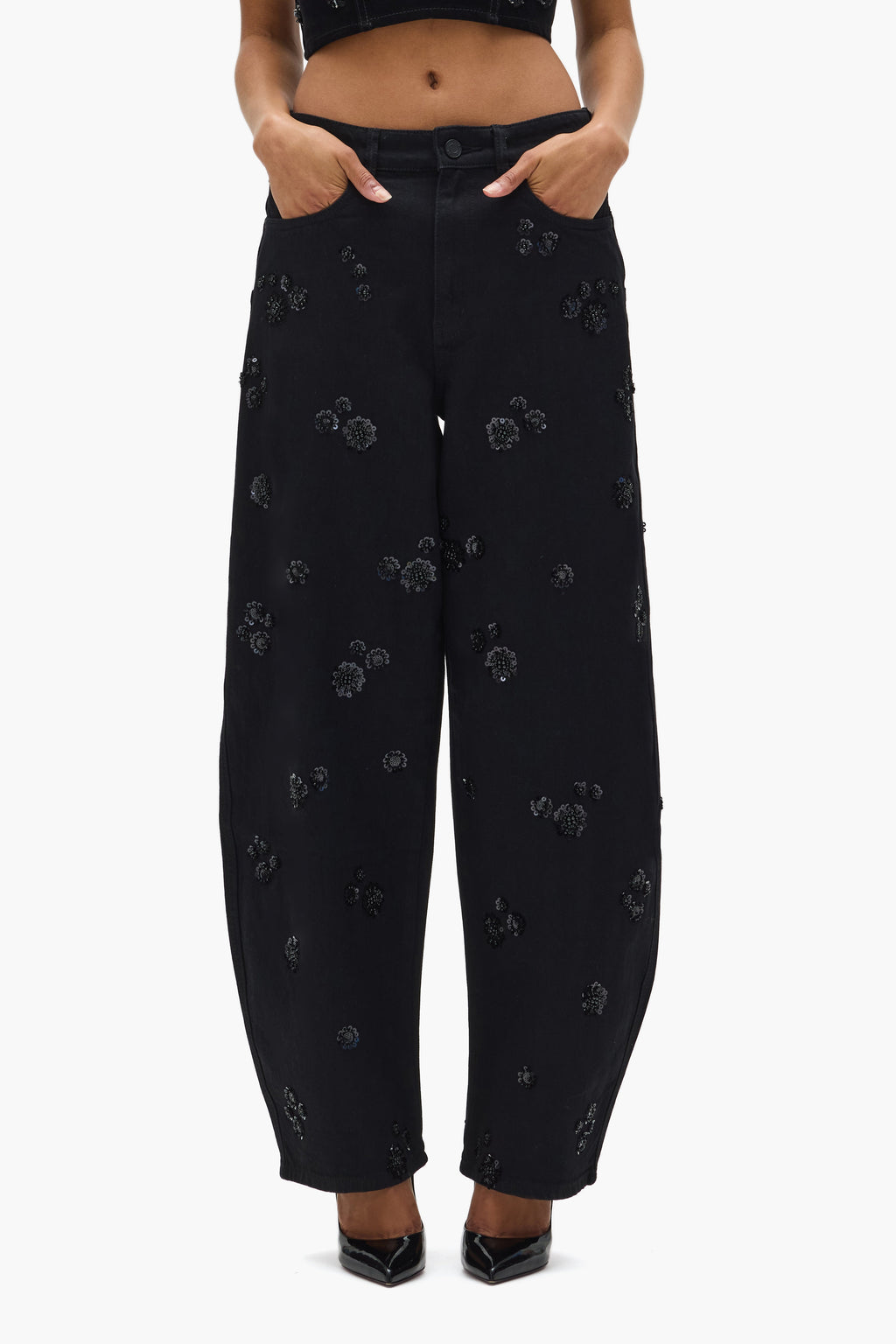 Embellished Barrel Leg