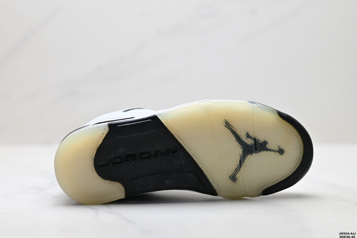 Air Jordan 5 Low White Black Sneakers