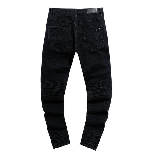 AMIRI Black Distressed Moto Jeans