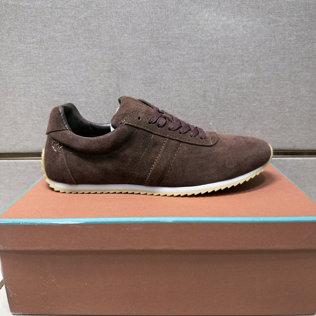 Loro Piana Dark Brown Lace-Up Casual Shoes