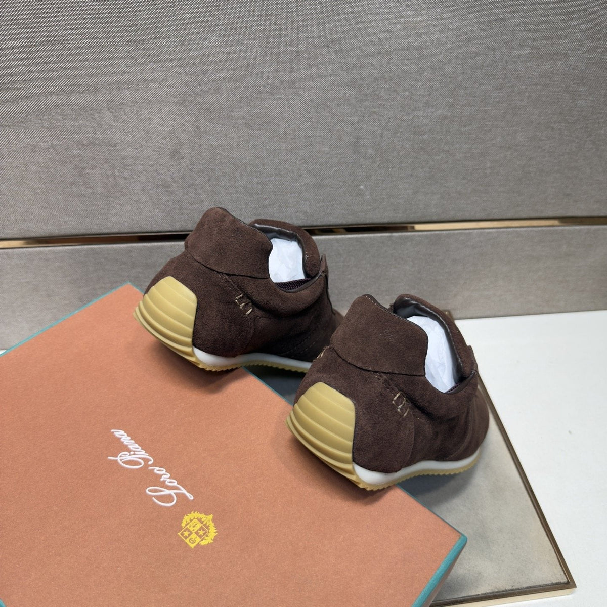 Loro Piana Dark Brown Lace-Up Casual Shoes