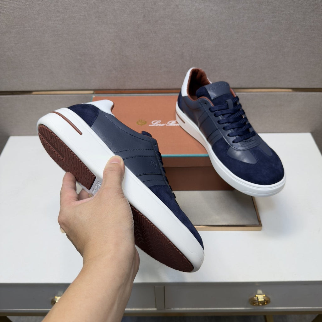 Loro Piana Navy Panel Low-Top Sneakers
