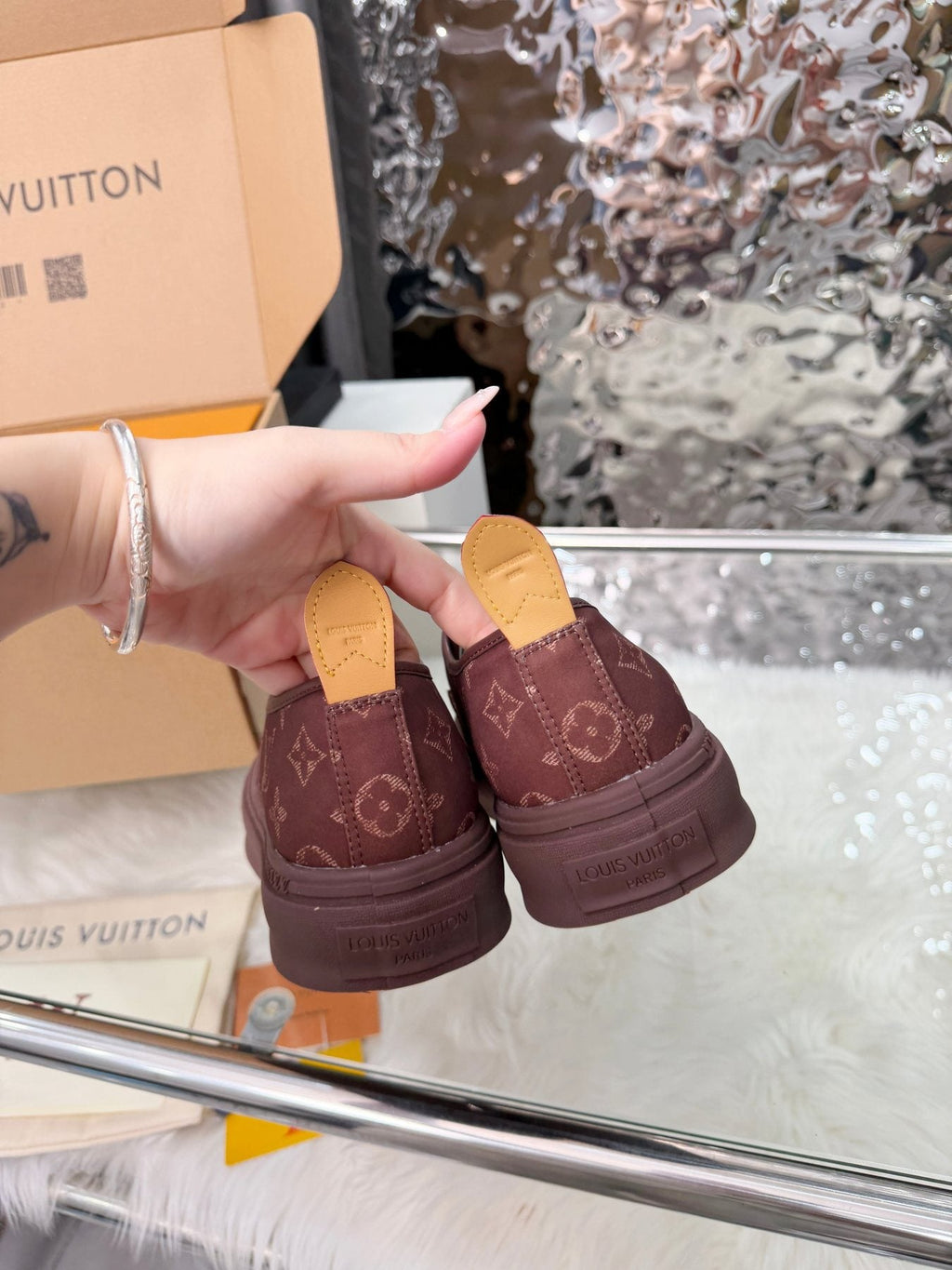 Louis Vuitton Burgundy Monogram Low-Top Sneakers