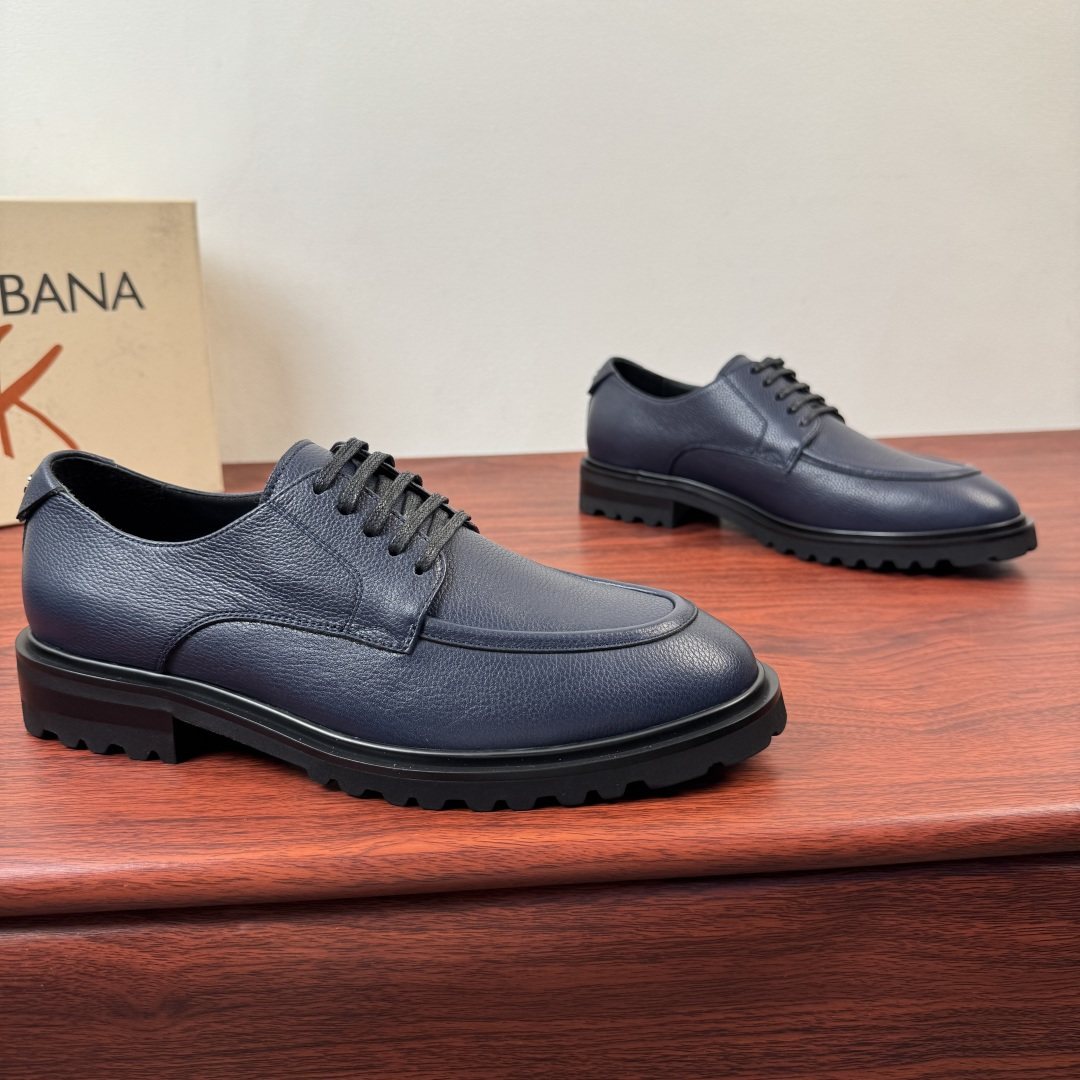 Dolce & Gabbana Men's Grained Leather Derby Shoes