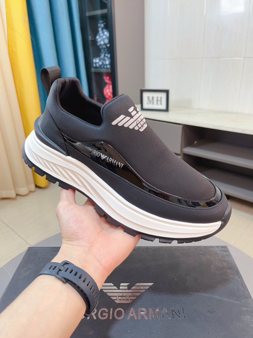 Armani Color-Block Slip-On Sneakers