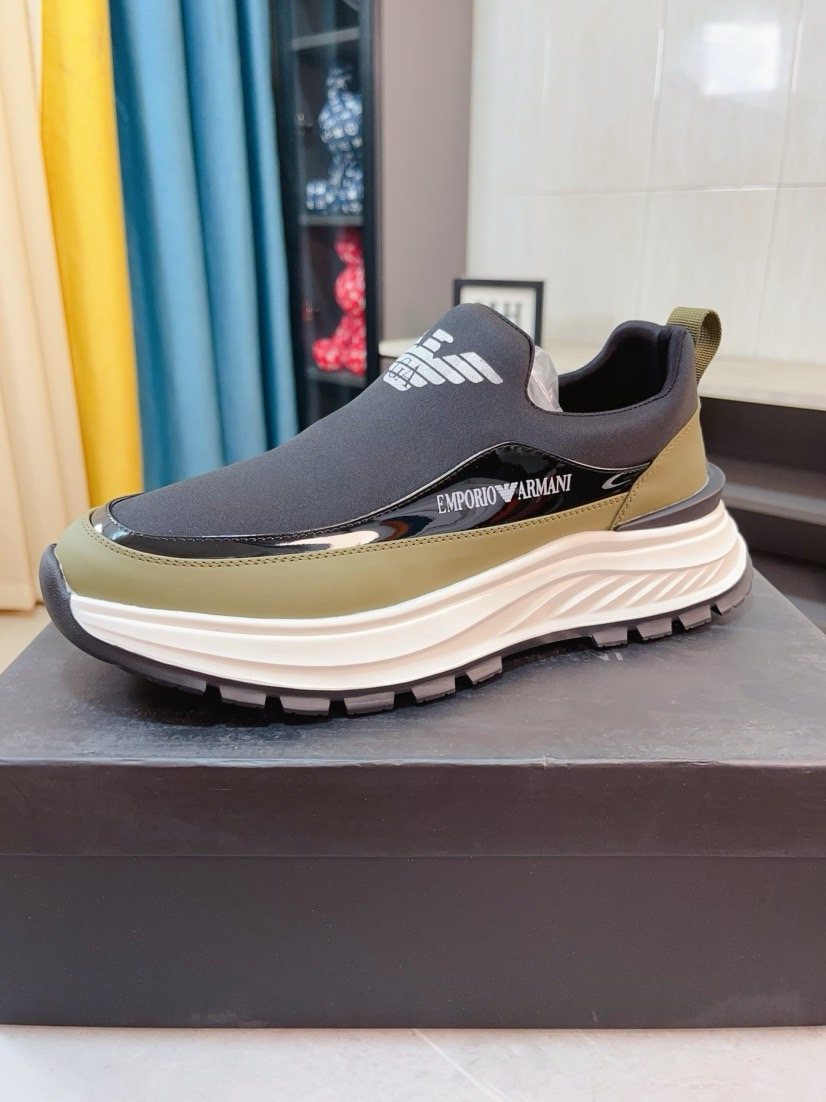 Armani Color-Block Slip-On Sneakers