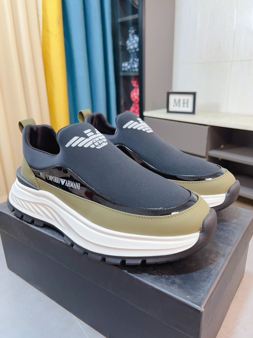 Armani Color-Block Slip-On Sneakers
