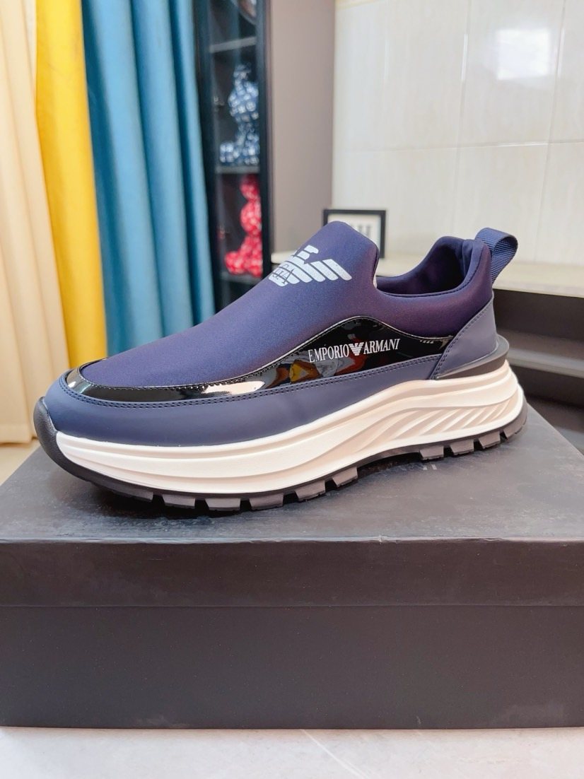 Armani Color-Block Slip-On Sneakers