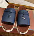Loro Piana Men's Crisscross Slide Sandals - Open Toe And Open Back