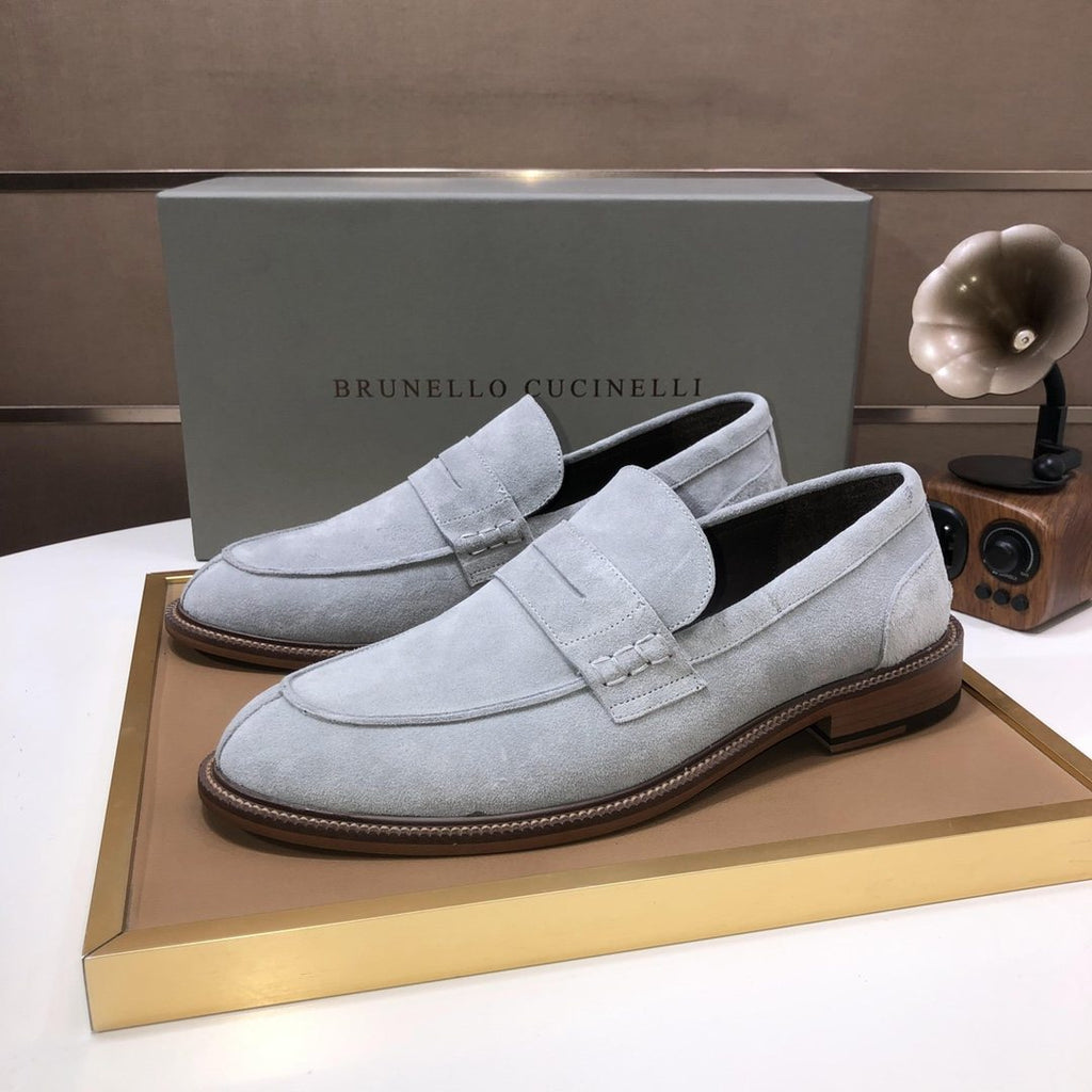 Brunello Cucinelli Men's Suede Slip-On Loafers
