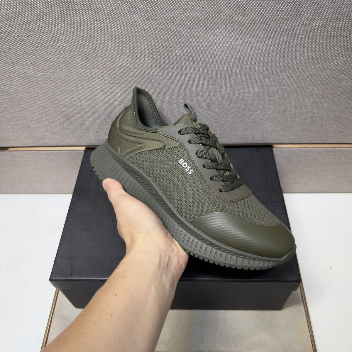 BOSS Men's Mesh Panel Sneakers