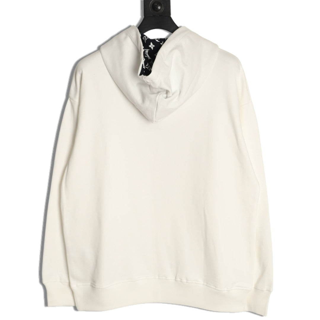 Louis Vuitton Monogram-Style Hood and Drawstring Pullover Hoodie - Cream